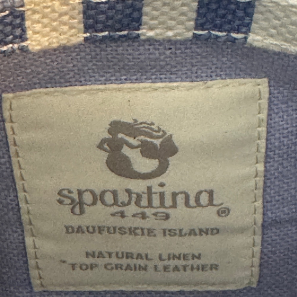 Spartina 449 Tan and Blue Patterned Crossbody Bag Purse NEW - Picture 10 of 14